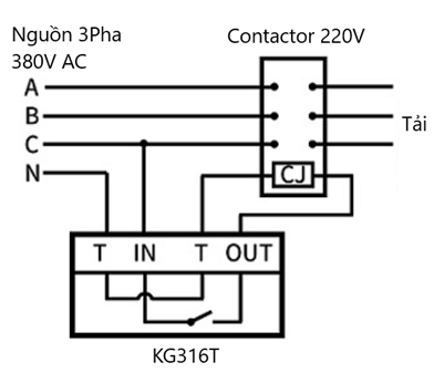Mạch điều khiển tải 3 pha dùng conactor 220V